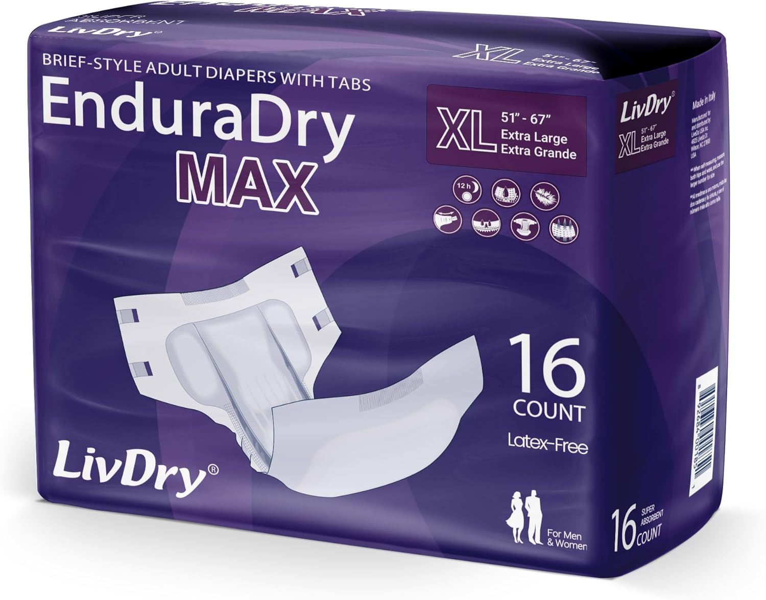 LivDry EnduraDry Max XL Adult Diapers for Ultimate Comfort