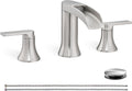 Waterfall Bathroom Faucet with Drain & Supply Hose - Brushed Nickel
