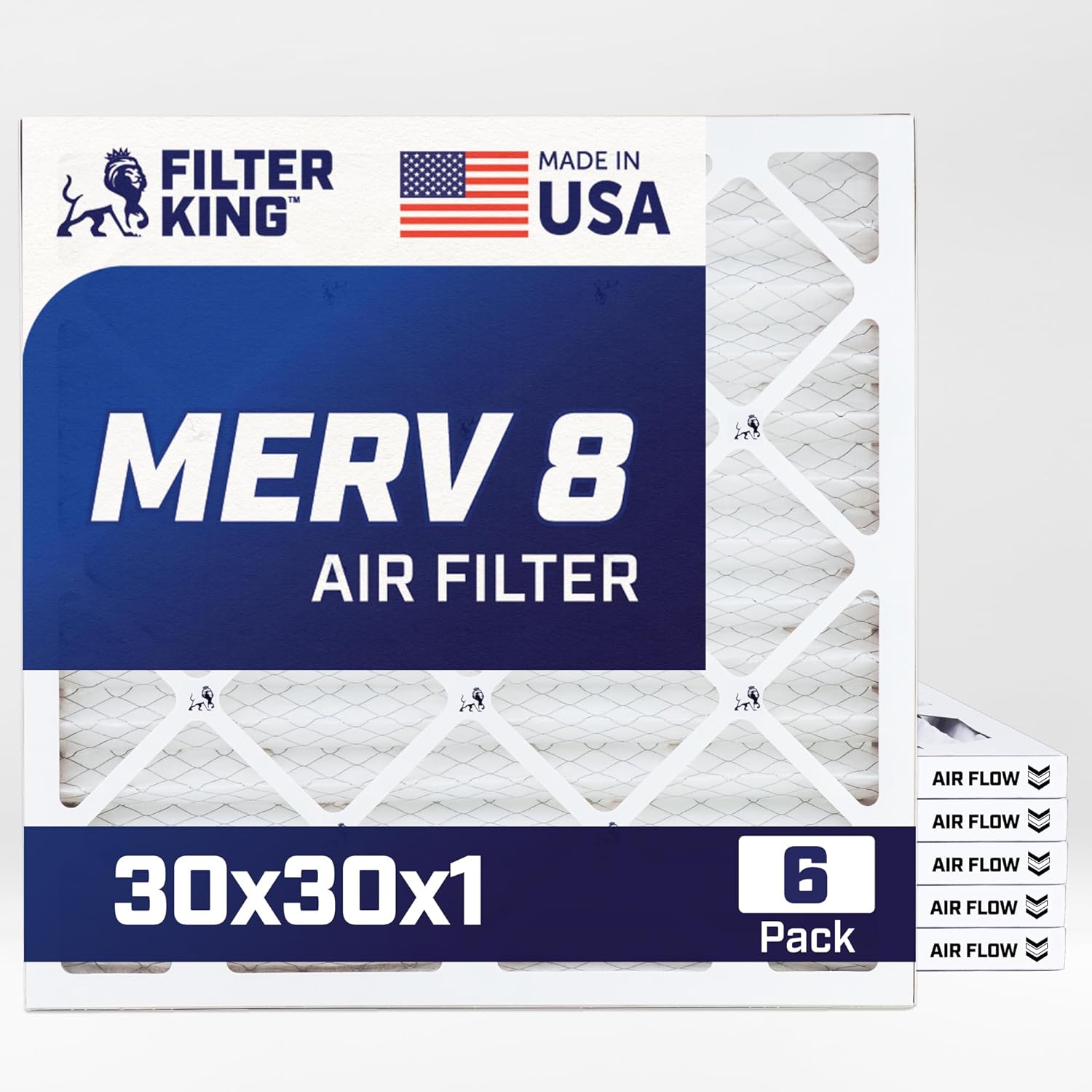 MERV 8 30x30x1 Air Filter 6-Pack for Optimal Home Air Quality