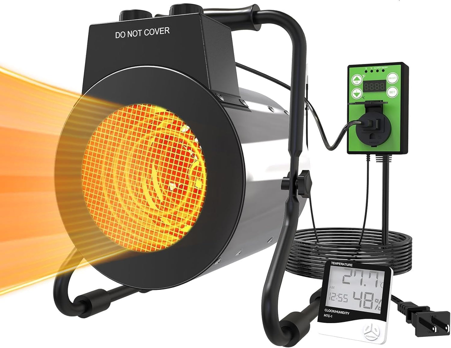 1500W Electric Greenhouse Heater - Fast Heat for Grow Tent
