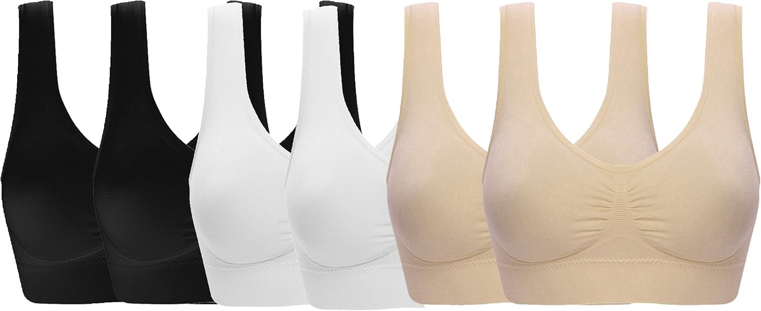 Women's Seamless Wire-Free Bra with Removable Pads for Comfort