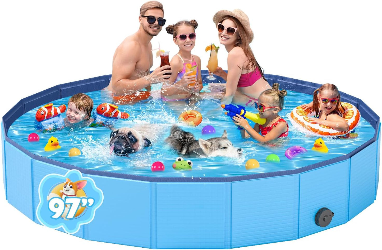 YSJILIDE Foldable Dog Pool for Large Medium Small Dogs & Kids