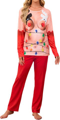 Men Women Ugly Christmas Pajamas Set Long Sleeve Pjs Sleepwear