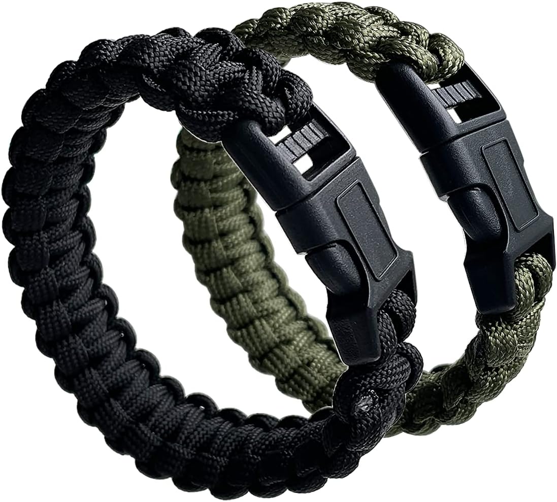 2 Pack Tactical Paracord Bracelets - Teen Army Gear