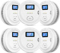 Smoke Carbon Monoxide Detector Combo, 2-in-1 6 Pack - Dual Sensor