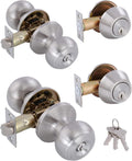All Keyed Identical Deadbolt Door Knob Combo Set - Satin Nickel 2 Pack