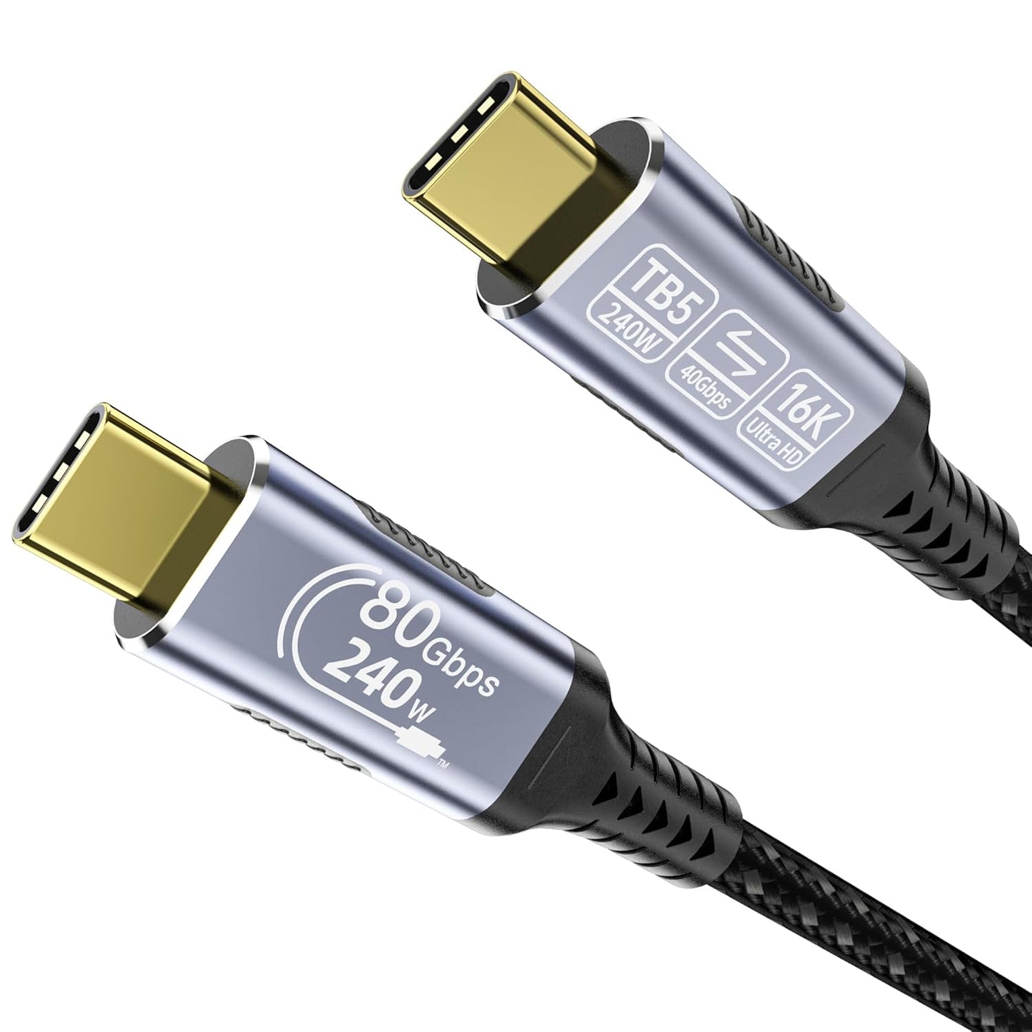 Thunderbolt 5 Compatibility USB-C Cable | Fast Charge & High-Speed Data Transfer