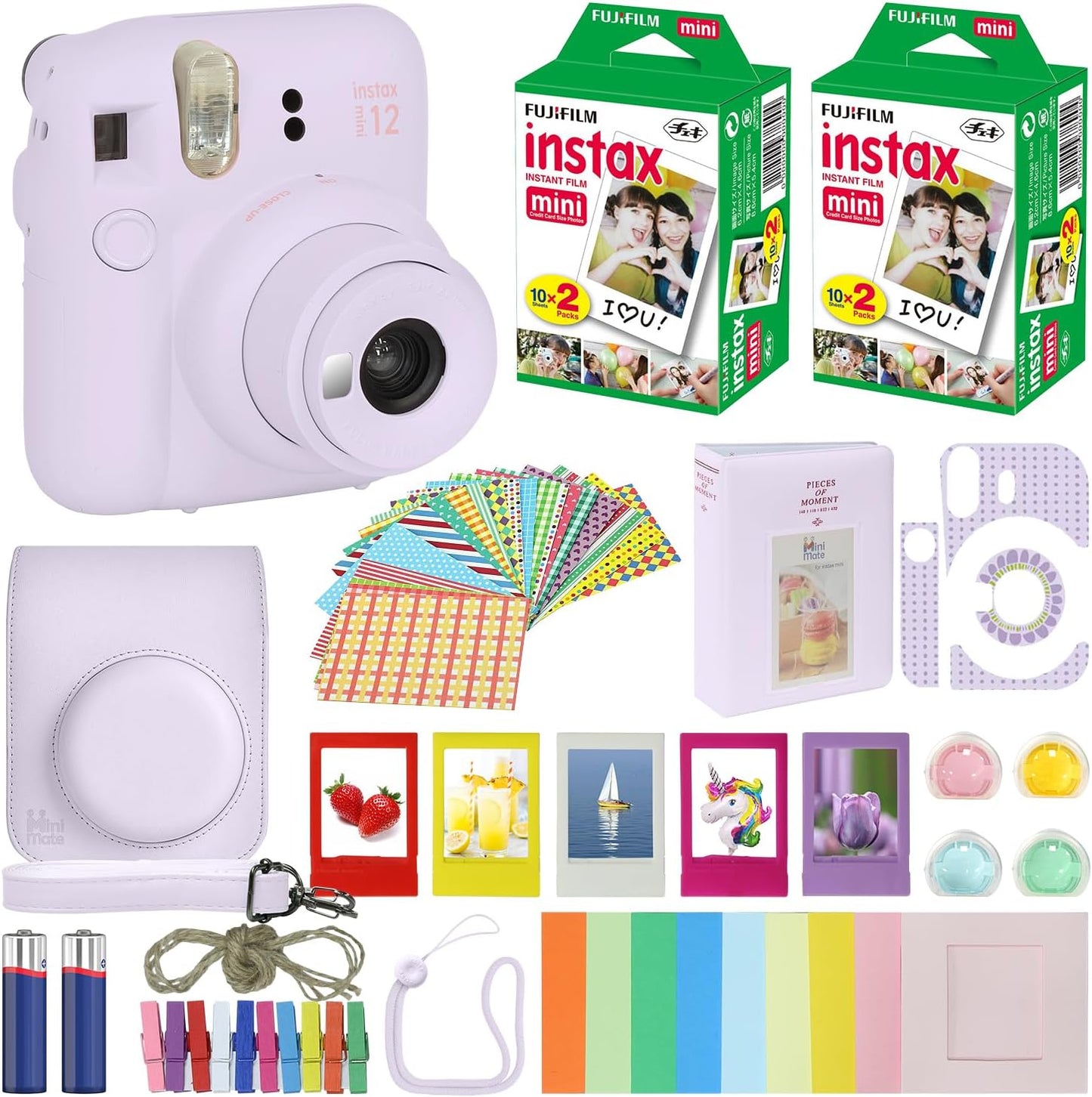 Fujifilm Instax Mini Bundle: Lilac Camera + Accessories
