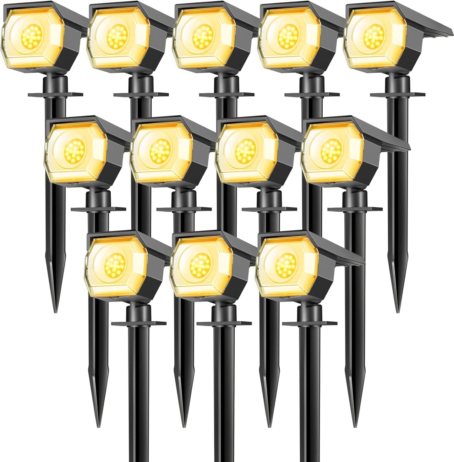 12 Pack Solar Spot Lights Outdoor for Garden and Pathway Use