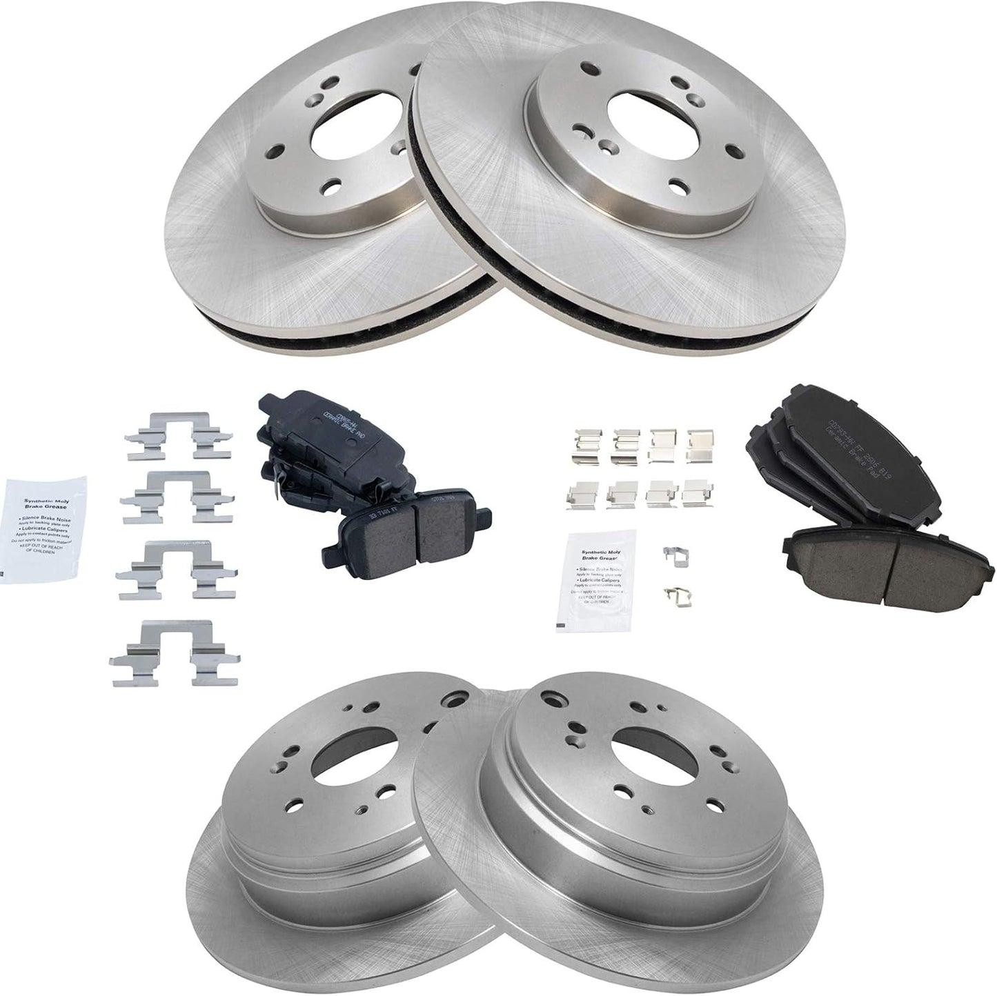TRQ Brake Pad & Rotor Kit for 2002-2004 Honda Odyssey Vehicles