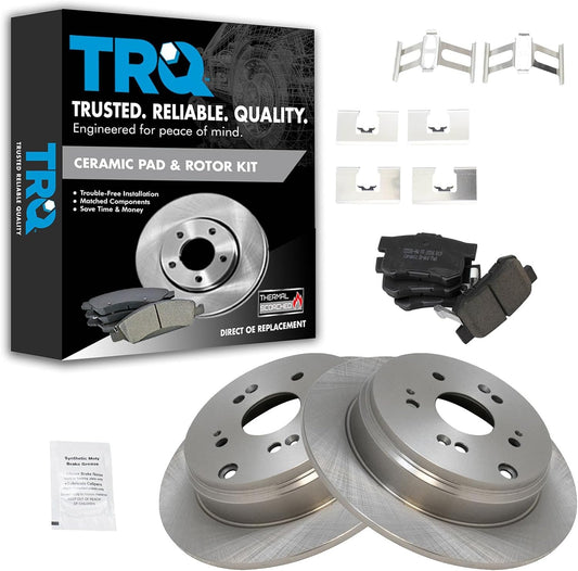 TRQ Rear Brake Pad & Rotor Kit for 2007-2012 Acura RDX