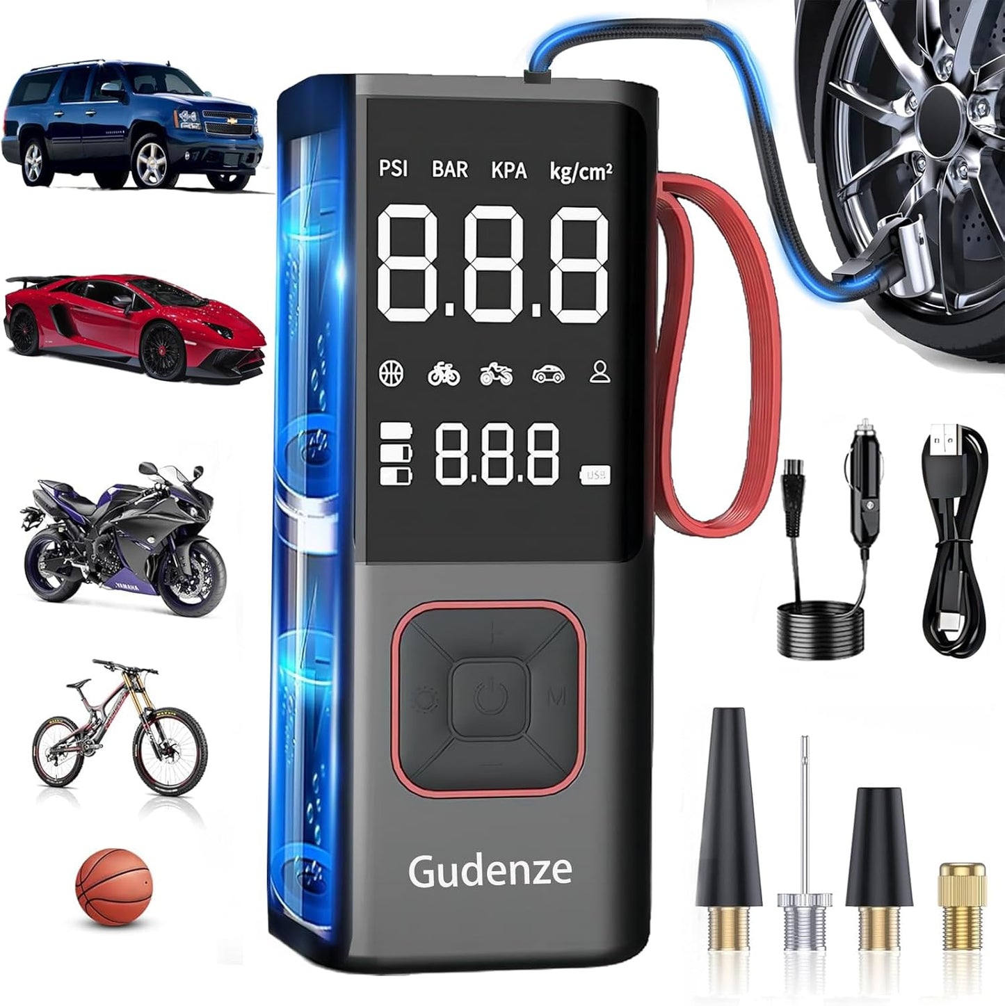 Portable Tire Inflator with 25000mAh Battery for Fast Inflation