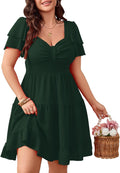 Plus Size Summer Mini Dress Sweetheart Neckline A-Line - Flattering
