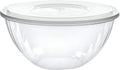150 oz Clear Disposable Round Serving Bowls with Lids - Pack of 8