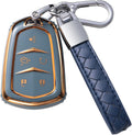Cadillac Key Fob Cover with Leather Lanyard - Full Protection Case