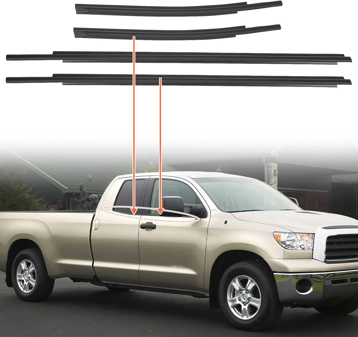 ACLONG Weatherstrip Window Seal Kit for Toyota Tundra 2007-2019