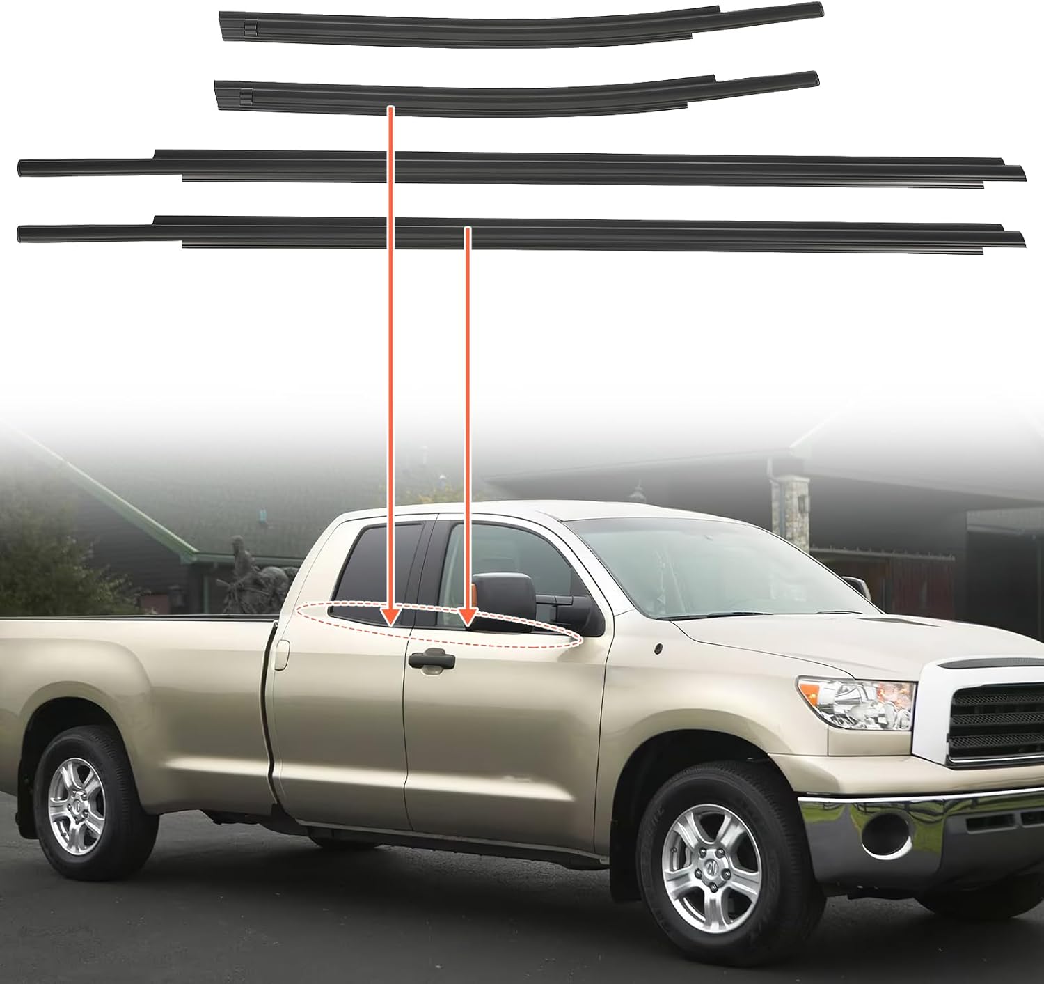 ACLONG Weatherstrip Window Seal Kit for Toyota Tundra 2007-2019