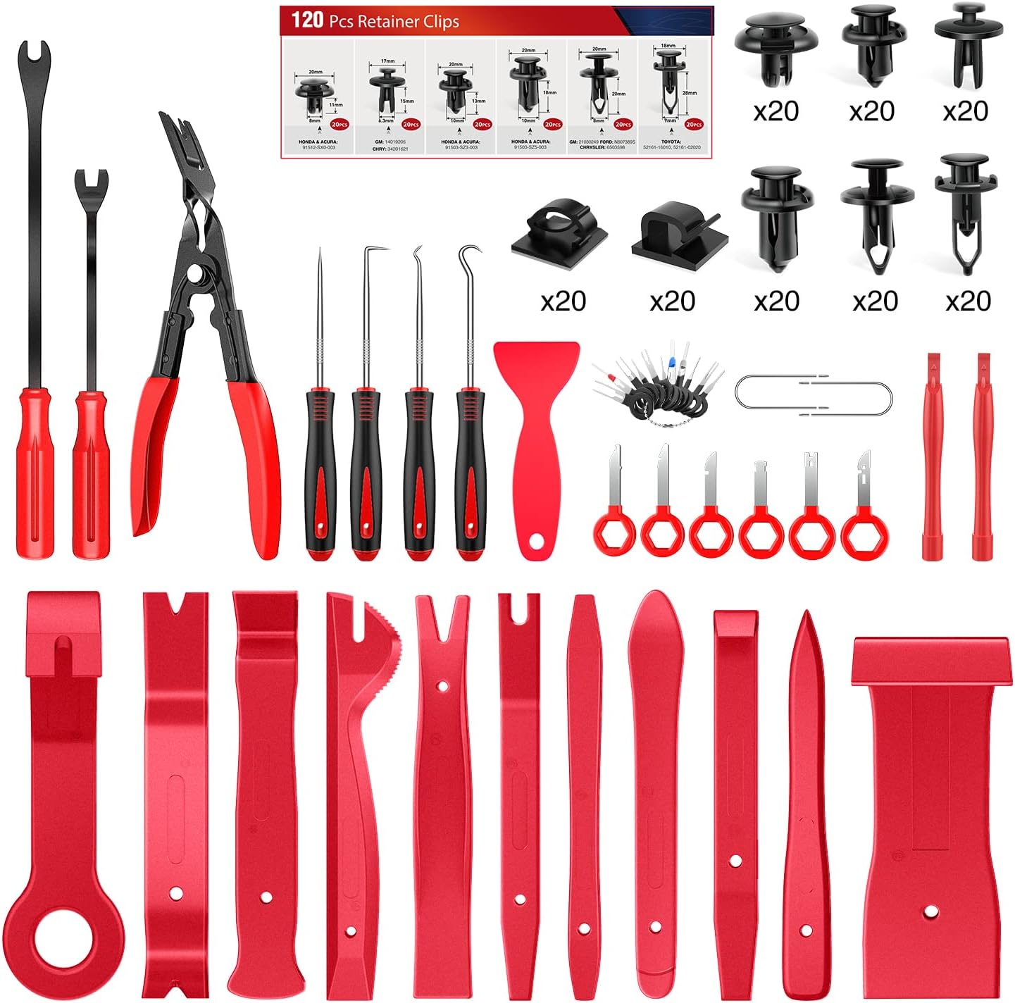 Nilight 200Pcs Trim Removal Tool Set for Auto Repair and Maintenance