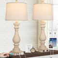 29 in Tall Table Lamp Set of 2 - Dimmable USB C+A Ports & Outlet