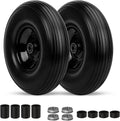 Upgrade 13in Wheelbarrow Tires 4.00-6 2Pack - Flat Free Replacement
