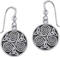 Sterling Silver Irish Triskele & Trinity Knot Dangle Earrings