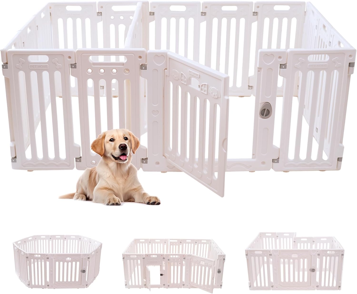 2 Room Dog Playpen with Door for Flexible Space and Safety