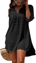 White Chiffon Womens Swimsuit Coverup Dress - Beach Shirt Cover Up