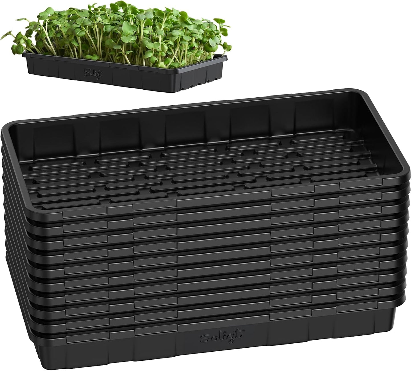 SOLIGT Extra Thick Heavy Duty Seed Starting Trays for Gardeners