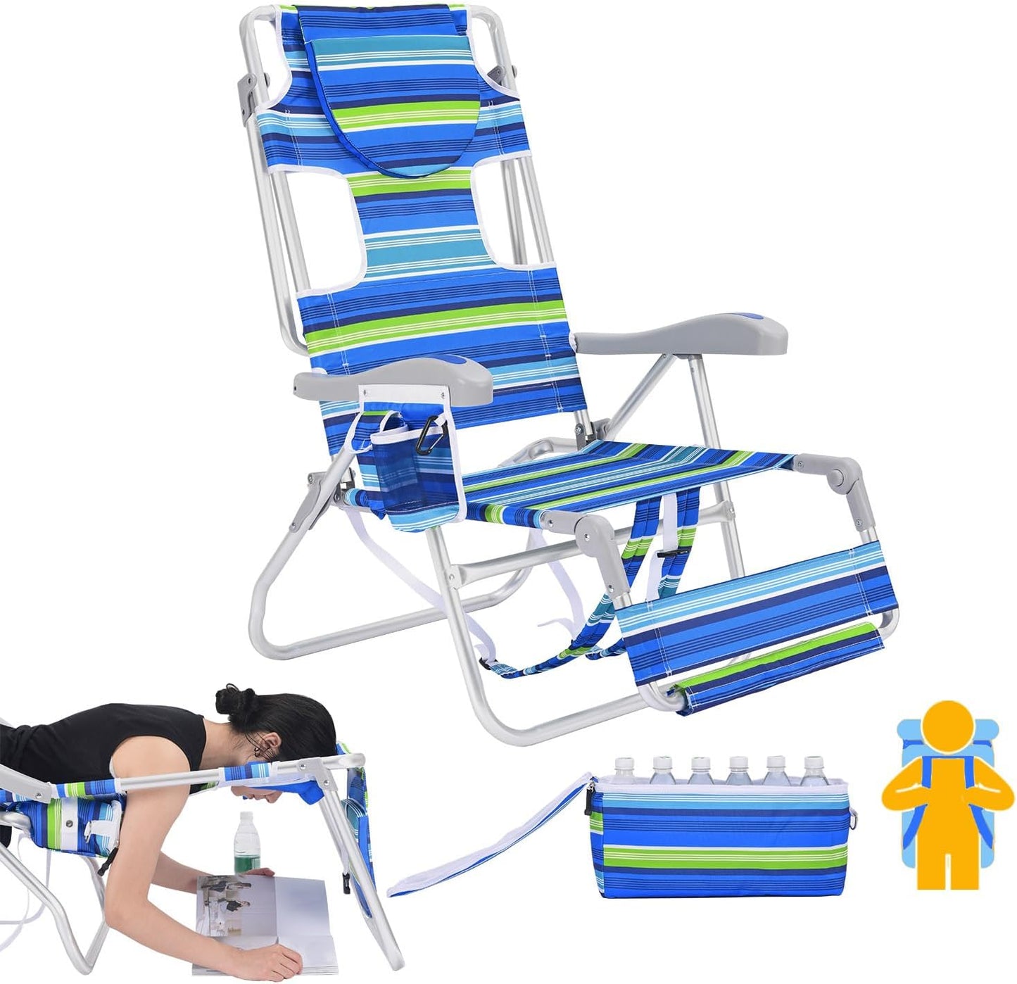 Ultimate Heavy Duty Folding Backpack Beach Chair by BeachMall