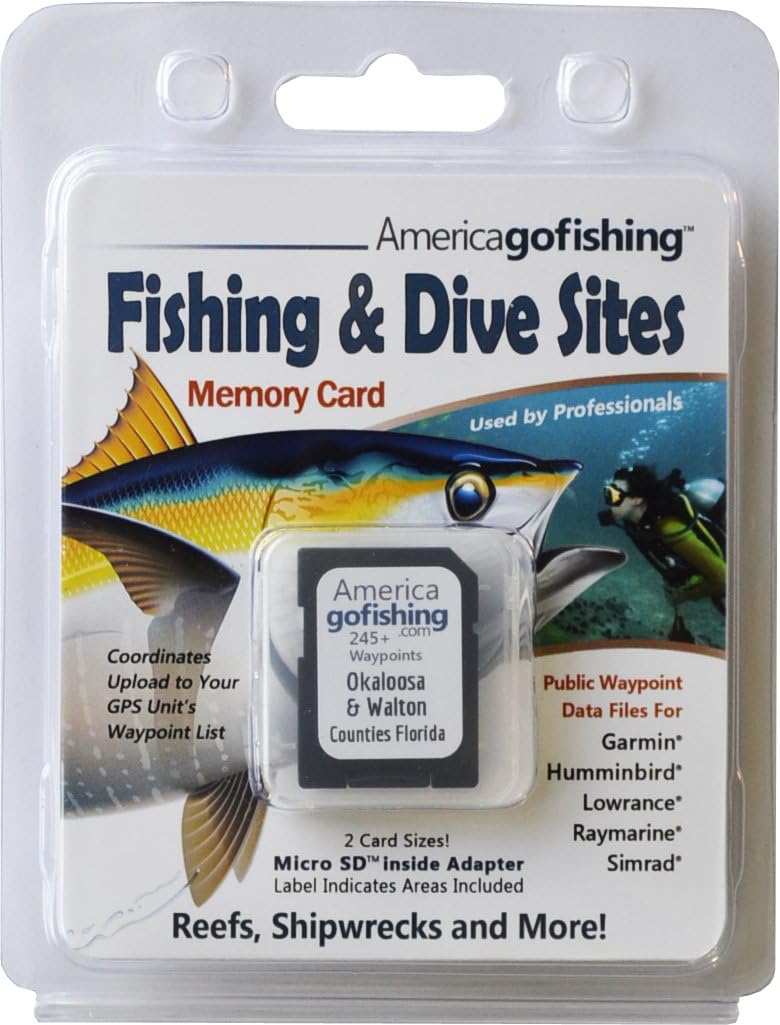 Fishing and Dive Sites Memory Card for Okaloosa and Walton Counties