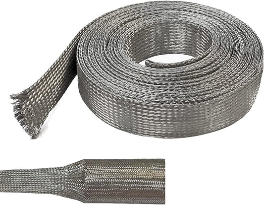 Electriduct 3/4in Tinned Copper Braid Sleeving for EMI RFI Shielding