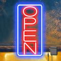 22in x 11in LED Neon Open Sign Vertical - Ultra Bright Plug-In