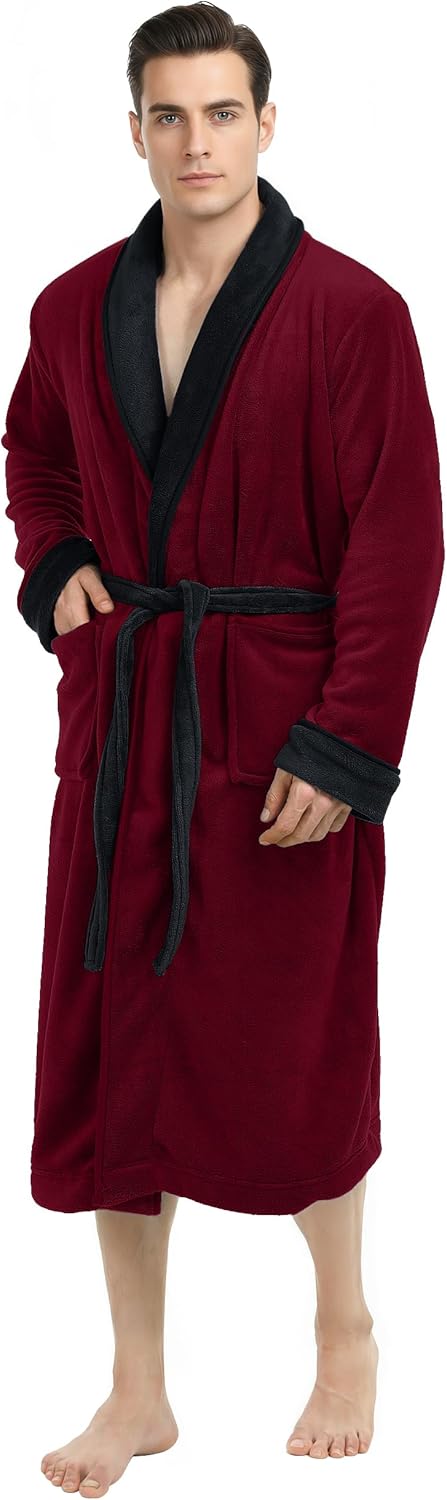 Luxury Plush Fleece Mens Bathrobe for Ultimate Comfort