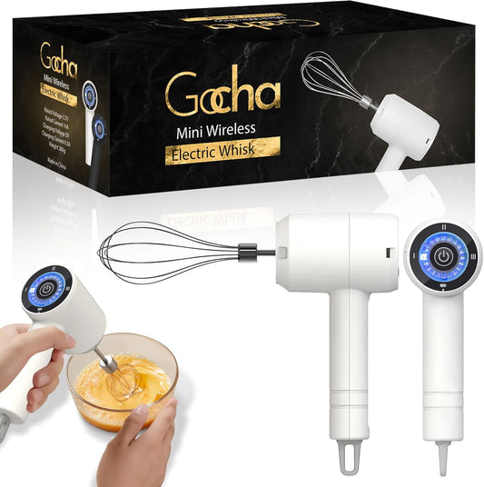 GOCHA Hand Whisk | 3-Speed Mixer | Cordless & Rechargeable