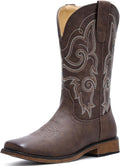 IUV Cowboy Boots For Women Square Toe Wide Western Boots - Stylish