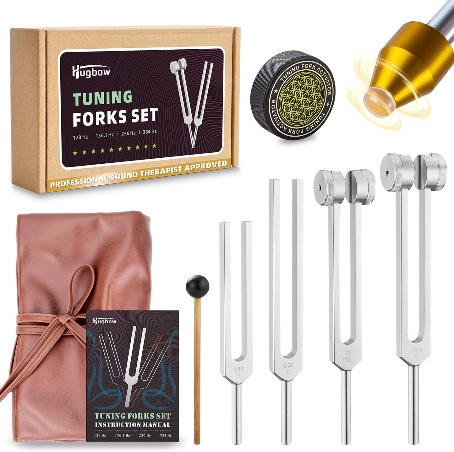 Tuning Forks for Healing with Aluminum Alloy Set and Pouch