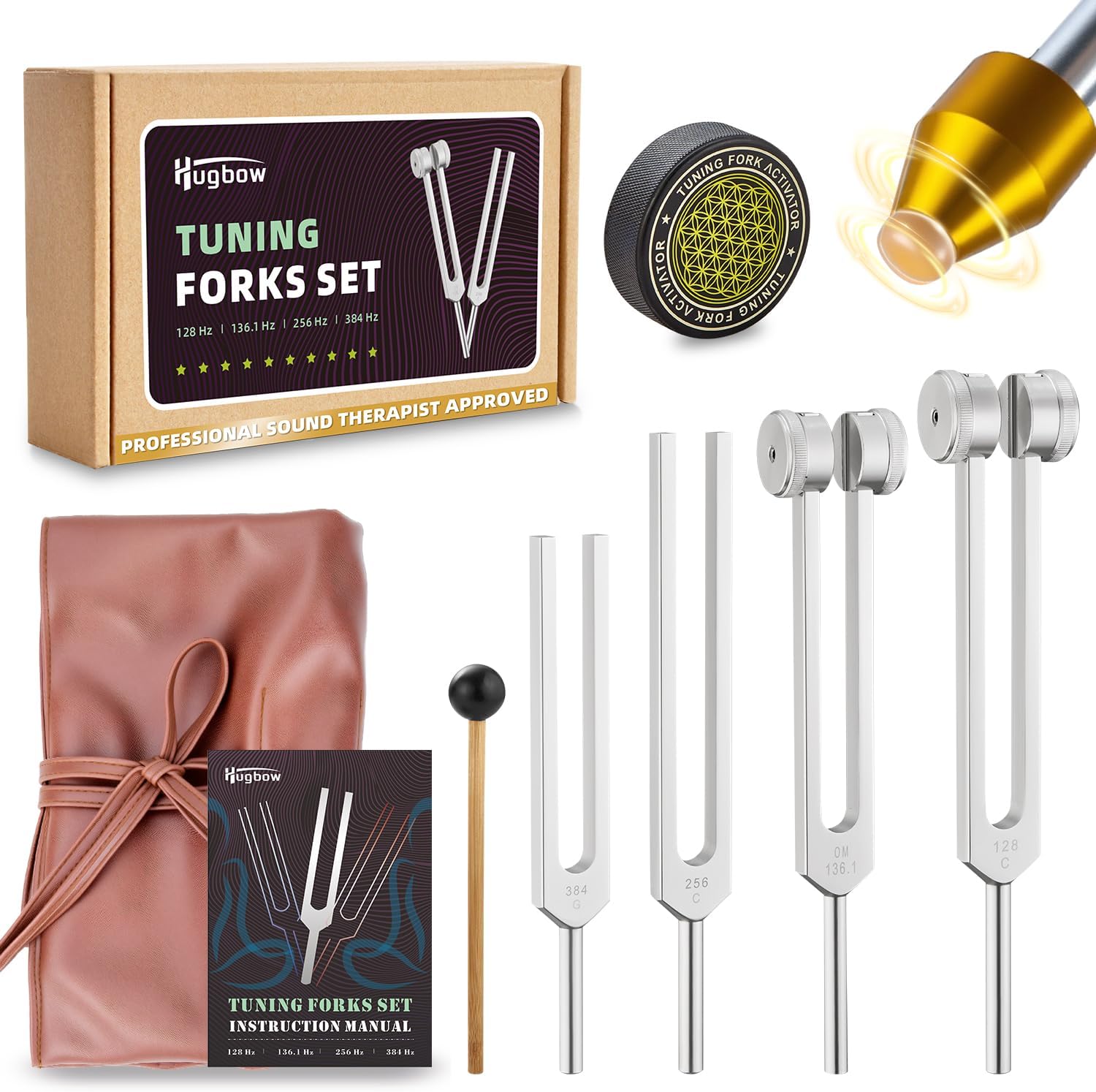 Tuning Forks for Healing with Aluminum Alloy Set and Pouch