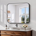 Koonmi Black Framed Bathroom Mirror 28x32 in - Shatterproof Vanity