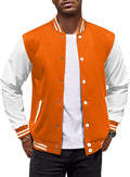 COOFANDY Mens Fashion Varsity Jackets with Leather Sleeves