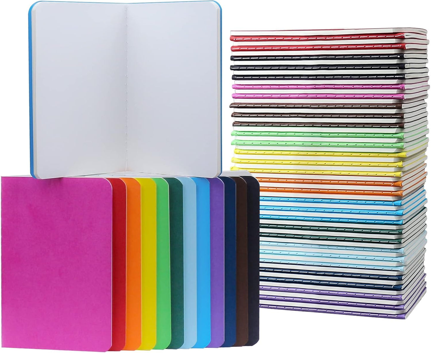 Rinrda 60 Pack Mini Notebooks - 12 Colors for Kids & Travelers