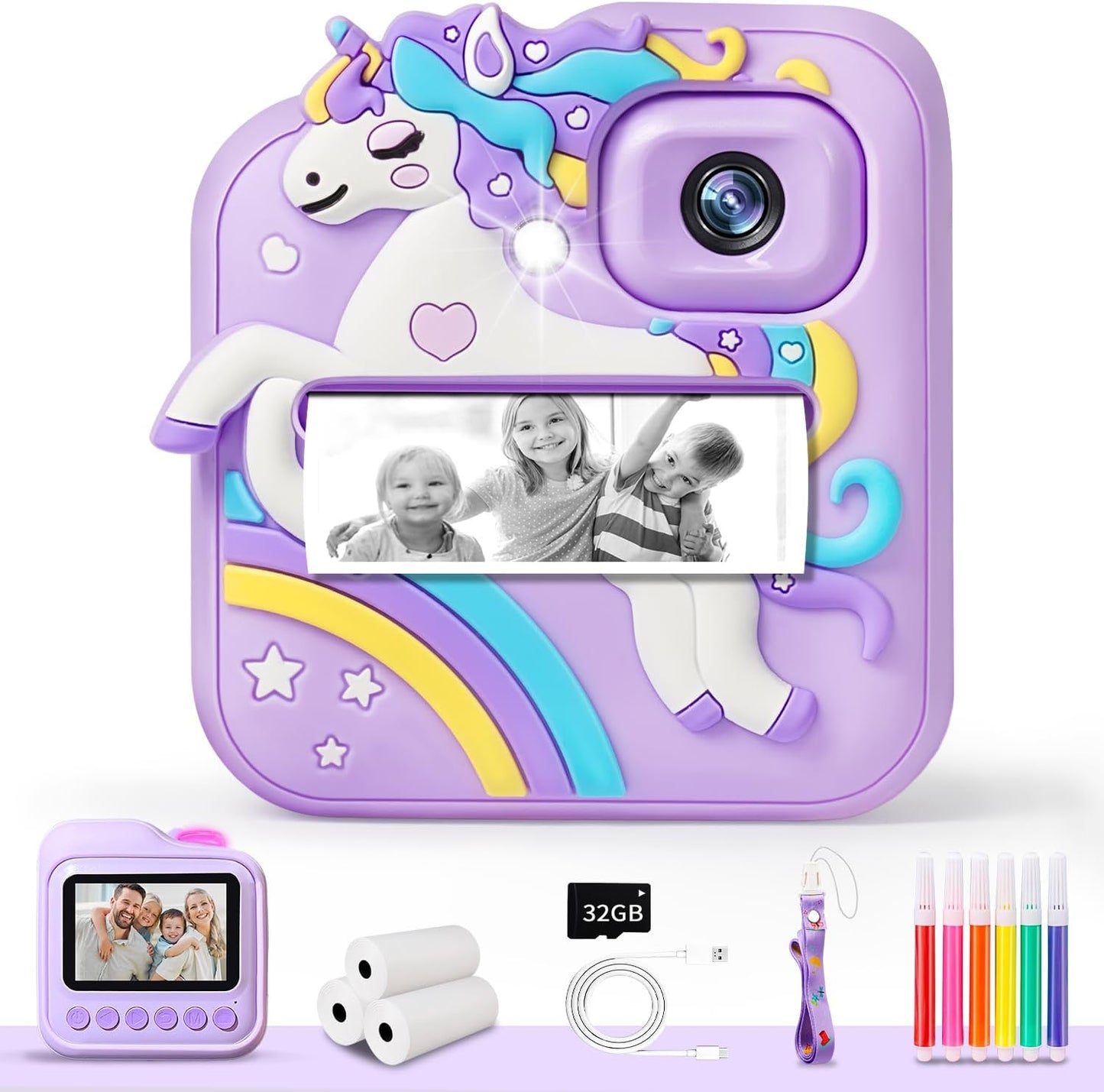 Instant Print Kids Camera with DIY Fun Kit - Perfect Gift for Kids!