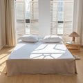 BISELINA French Linen Bed Skirt 14in Drop - Tailored Pleated Corner