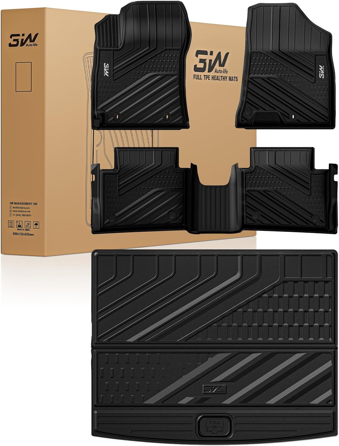 3W Floor Mats & Cargo Liner for Hyundai Kona 2024 2025 2026