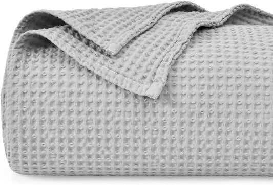 PHF 100% Cotton Waffle Weave Blanket for Cozy Winter Nights