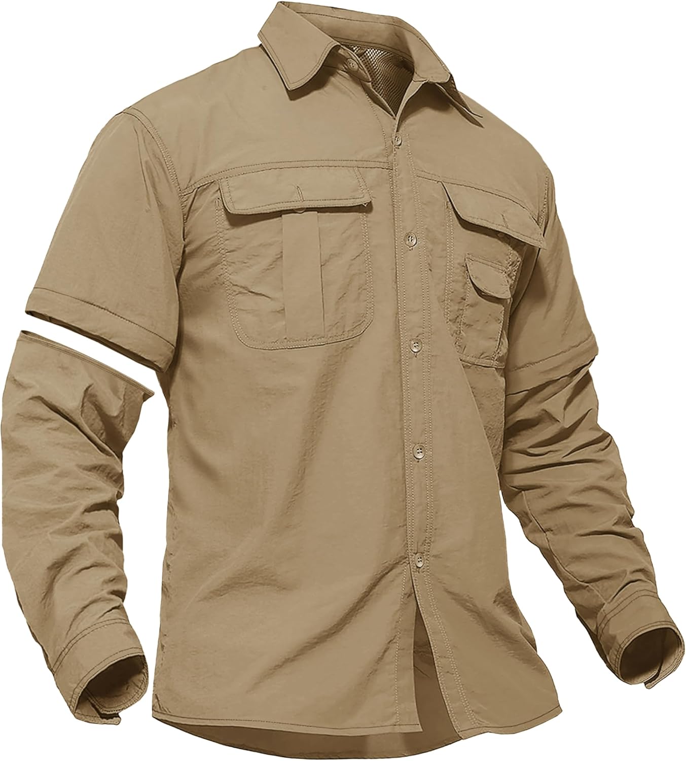 TACVASEN Men's Convertible Long Sleeve Fishing Shirts for Outdoor