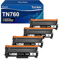 Tounker Compatible TN-760 Toner Cartridge 4-Pack - High Yield Black
