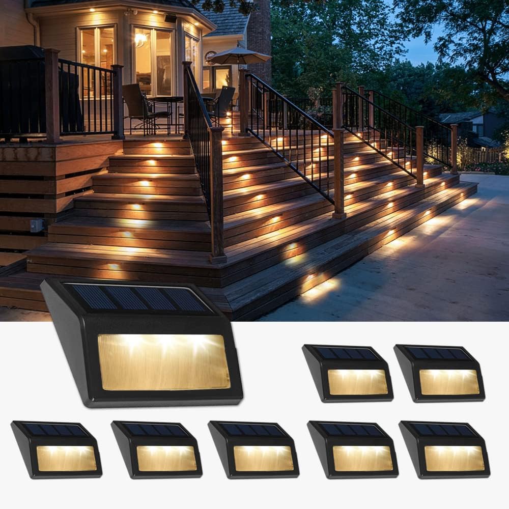 Solar Lights Outdoor Waterproof Deck Step Lights for Garden