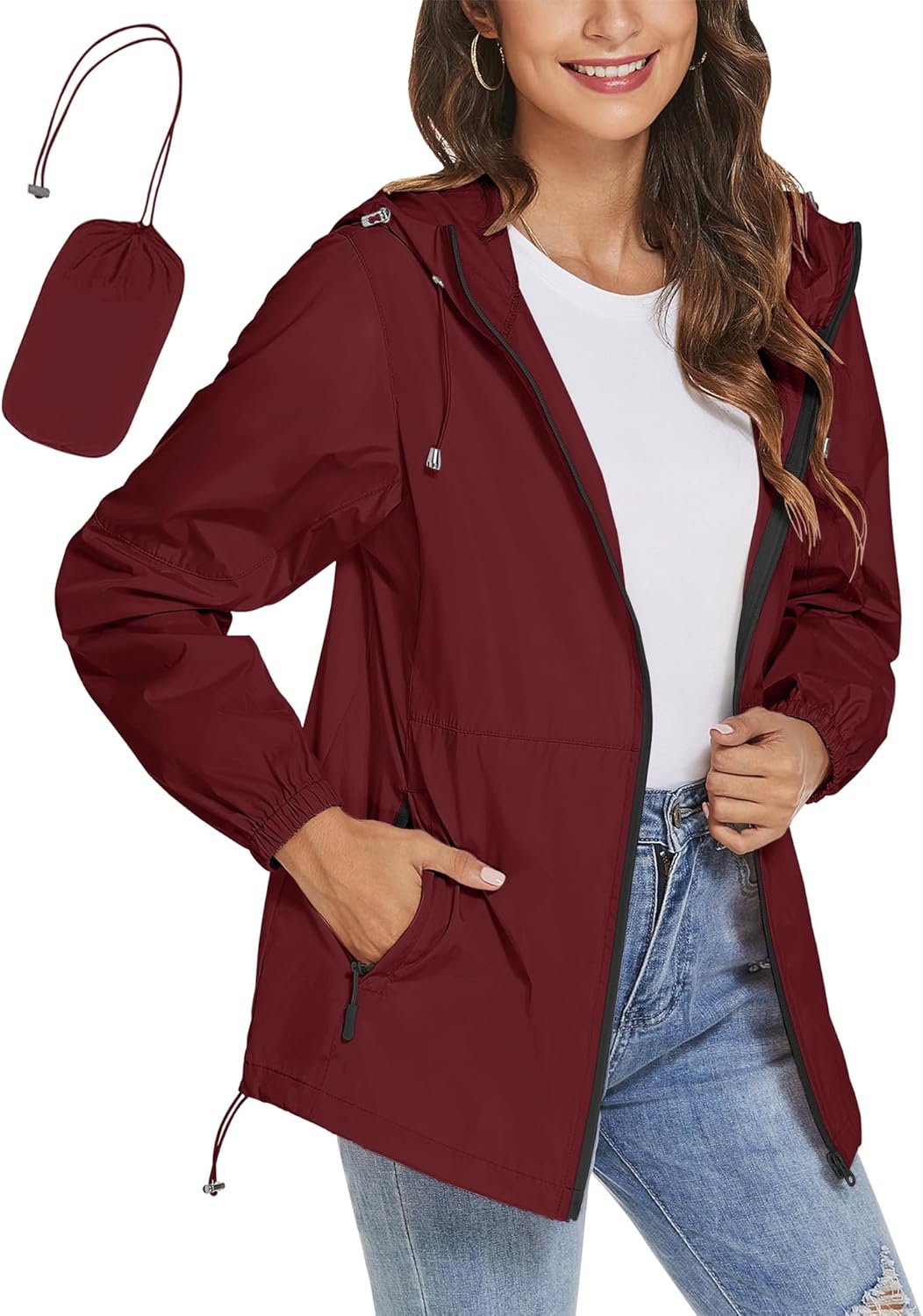 TCOT Womens Rain Jackets Waterproof Windbreaker Lightweight Coat