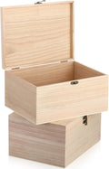 Unfinished Wooden Box Set 2 Pack 10.6 x 8.1 x 5.7 in - DIY Craft