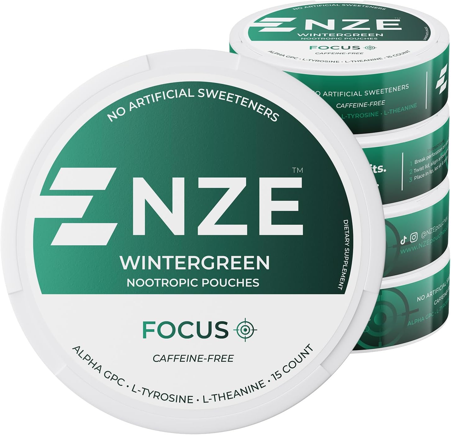 NZE Caffeine Free Nootropic Pouches for Enhanced Focus